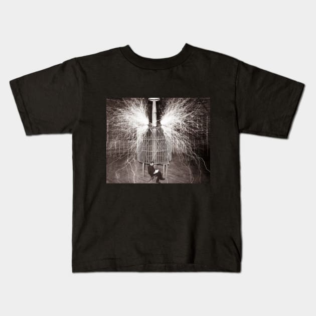 Nikola Tesla Kids T-Shirt by MiljanaVuckovic